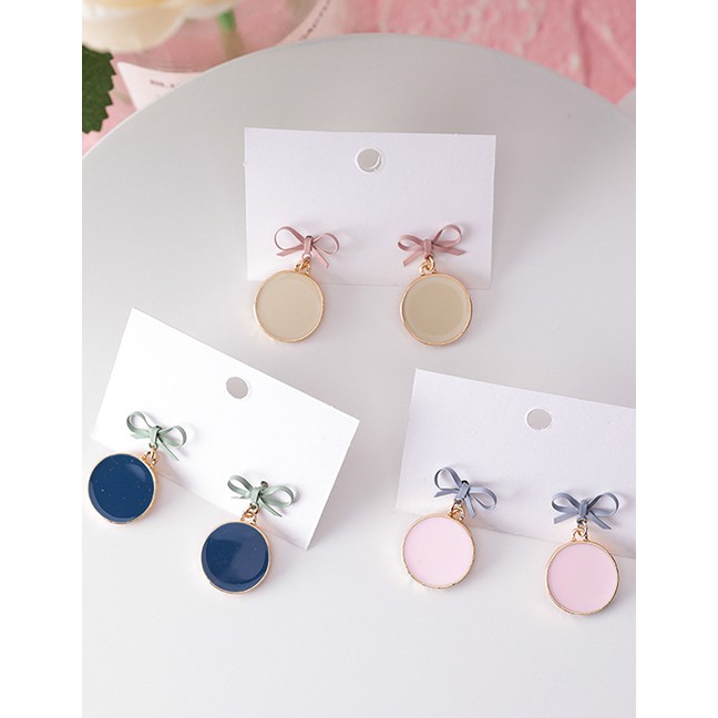 LRC Anting Tusuk Fashion Bow Disc Geometric Earrings F2910X