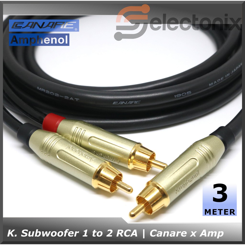 Kabel Subwoofer 1 ke 2 RCA | Amphenol x Canare [3m]