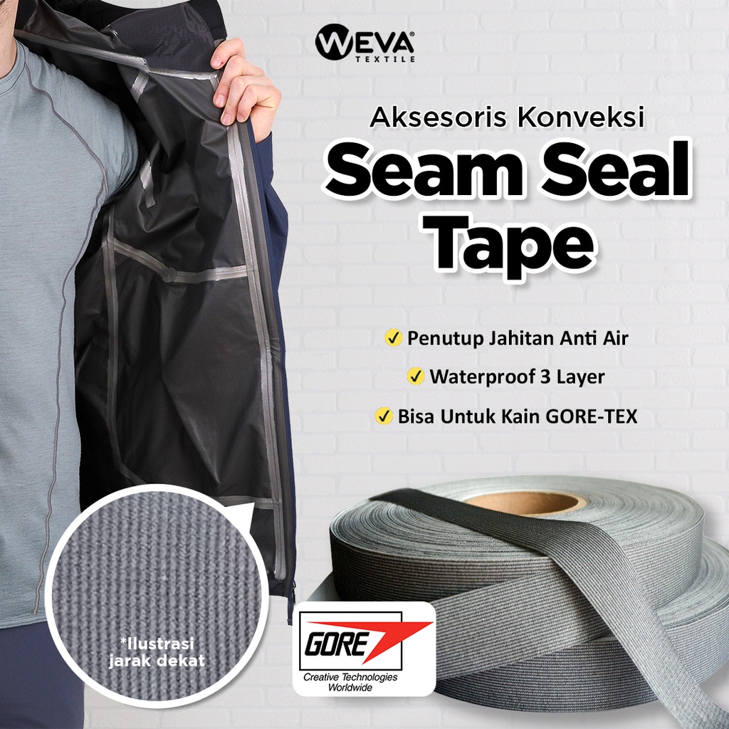 Jual Seam Seal Tape Ukuran 1cm Tape untuk Kain Waterproof Serbaguna