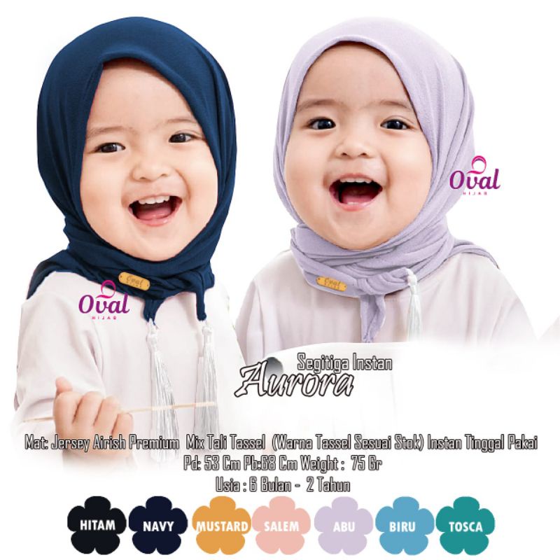 Aurora hijab kids ori oval hijab