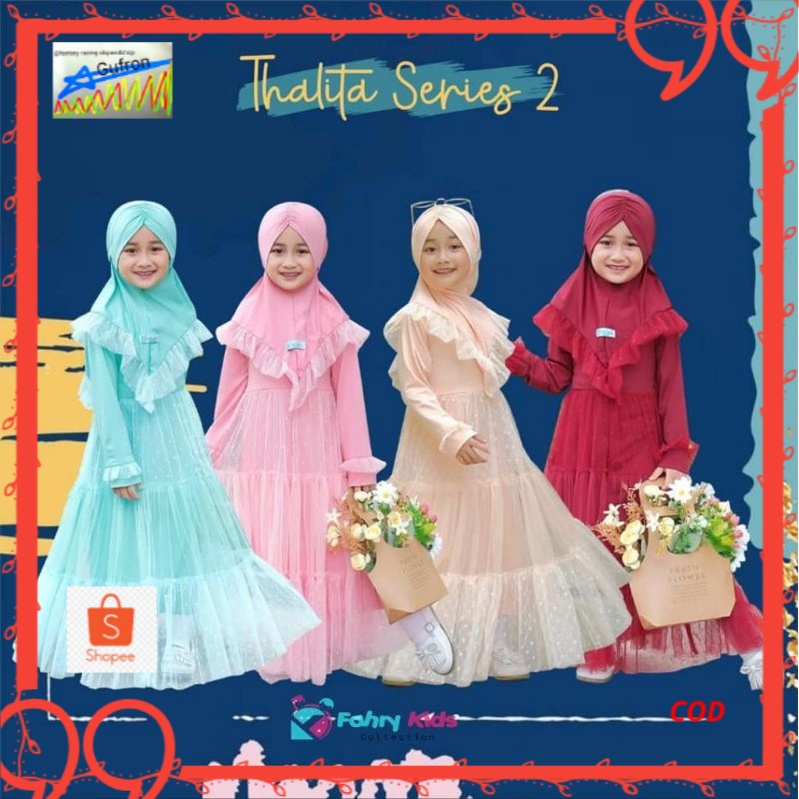 Thalitha series 2 gamis plus hijab/ gamis anak thalita series