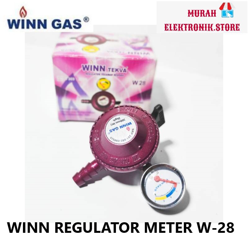 Regulator LPG Winn Gas W 28 + Meter Regulator Tekanan Rendah