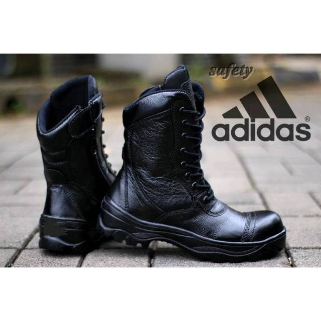 Sepatu Boots Pria Adidas Boots Safety (Besi)  kulit Resleting