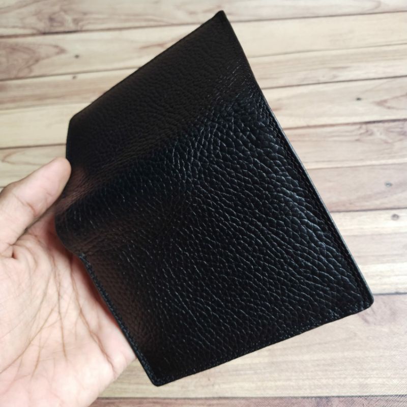 Dompet Asli Kulit Lipat Buku/Dompet Casual Tiga Dimensi Polos Kulit Asli