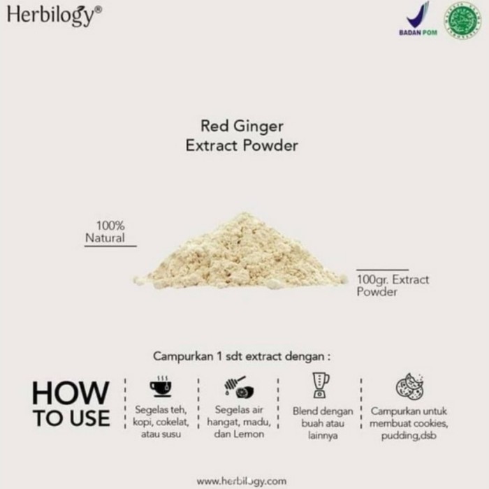 HERBILOGY Red Ginger Extract Powder Jahe Merah Immune Booster