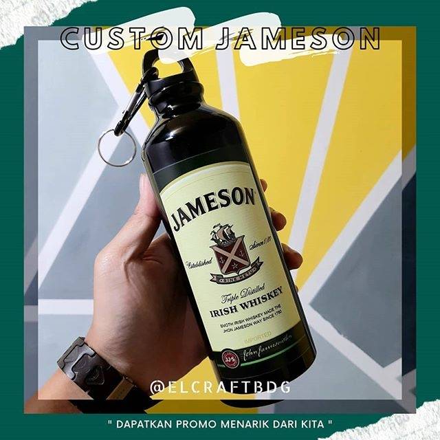 BOTOL MINUM CUSTOM GAMBAR JAMESON - BOTOL MINUM CUSTOM 500 ML