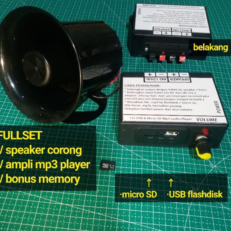 SIAP KIRIM Ampli speaker jualan keliling jingle melody Mp3 player Flashdisk micro SD tahu bulat es k