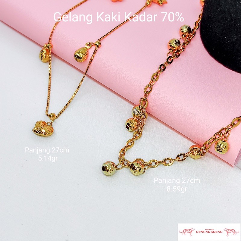 Gelang Kaki Emas 700 Mas Kuning Italy santa rantai nori Termurah Toko Mas Bekasi fashion wanita hits