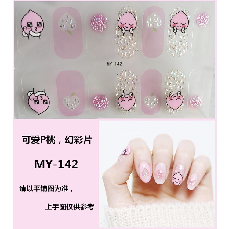 MY 14Pcs/Set Stiker Kuku 3d Desain Bermotif High End Berlian Mutiara Permata Warna-Warni Untuk Tempel Tahan Air Tahan Lama Menicure Stickers Korea Self Adhesive Fashion Sticker kuku Full Aksesoris Dapat Kupas Mudah Digunakan Dan Dilepas Anti Air Nail Art