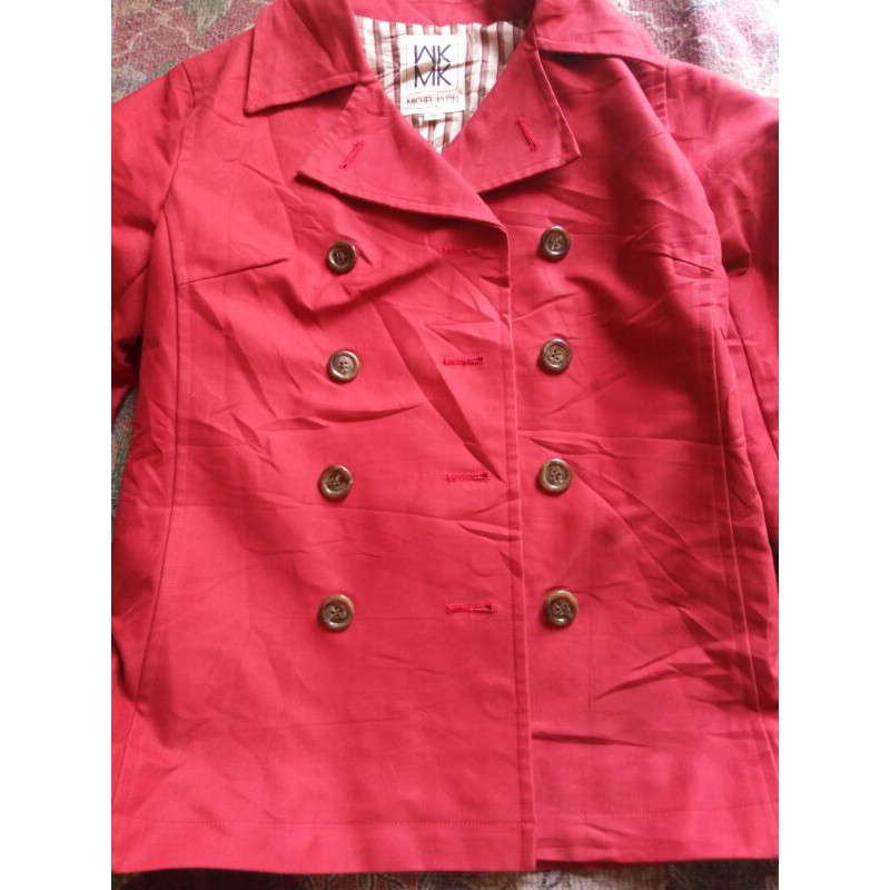 coat katun merah Michel klein
