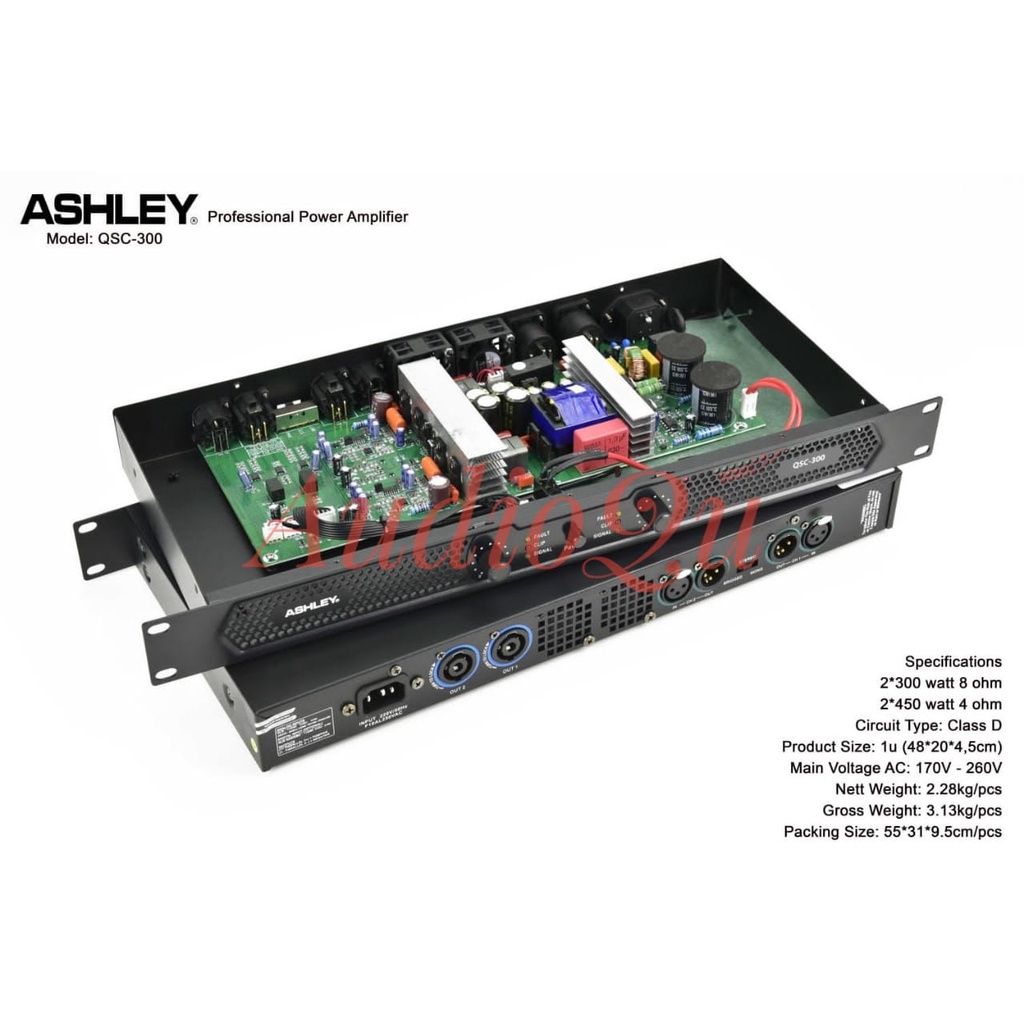 Power Amplifier Ashley QSC-300 Ashley QSC300 Original Class D