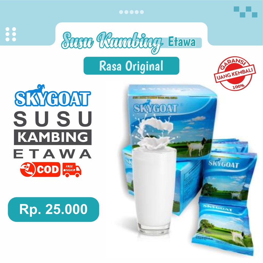 

Susu Kambing Etawa SKYGOAT Rasa Original Full Cream Susu Bubuk 1 Box Isi 10 Sachet