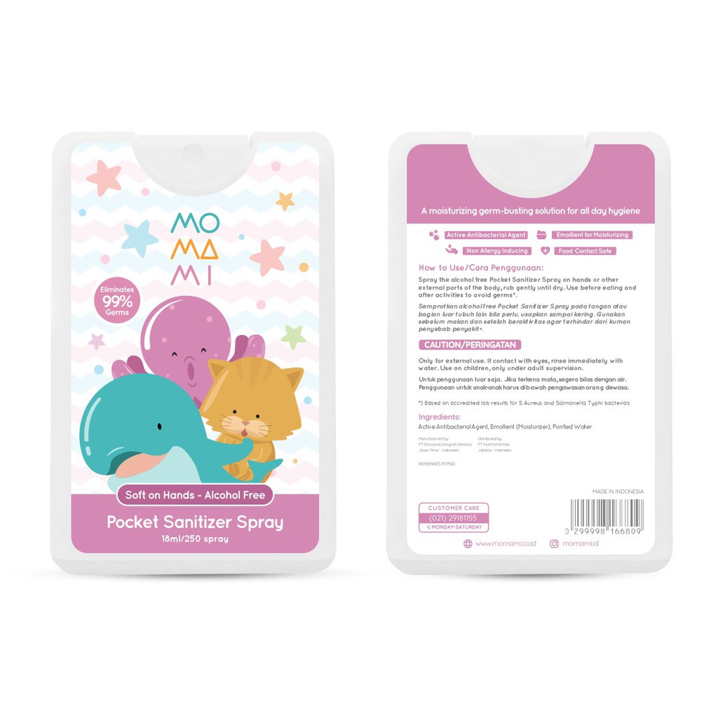 Momami Pocket Sanitizer / Sanitizer Bayi dan Anak (Tersedia varian karakter)