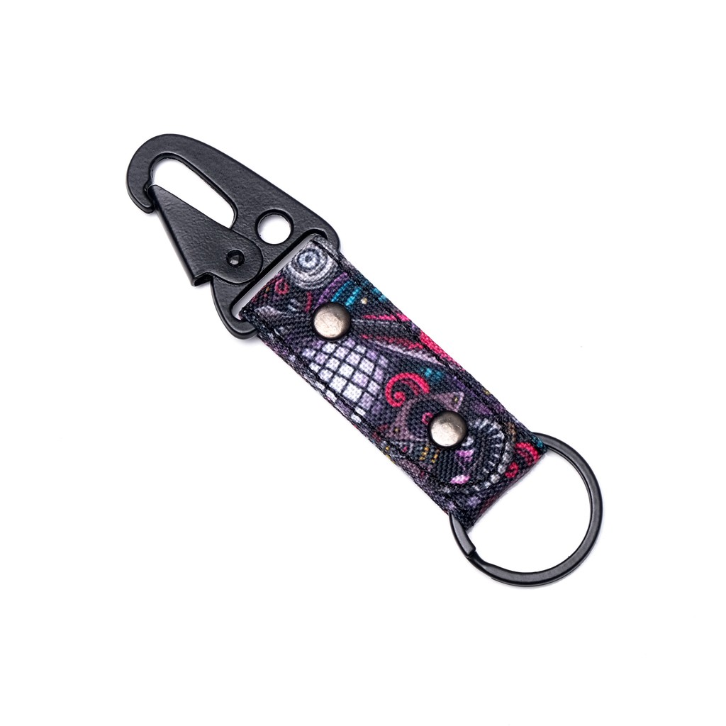 gantungan kunci carabiner kain motif - snaphook keychain - NKC233