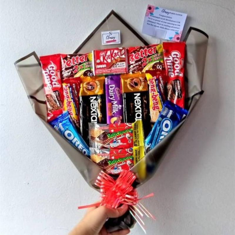 

Buket Snack utk hadiah ultah/wisuda/aniv/dll
