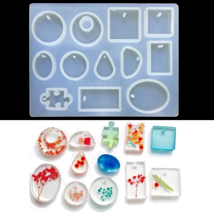cetakan resin mold cetakan kalung cetakan liontin cetakan anting