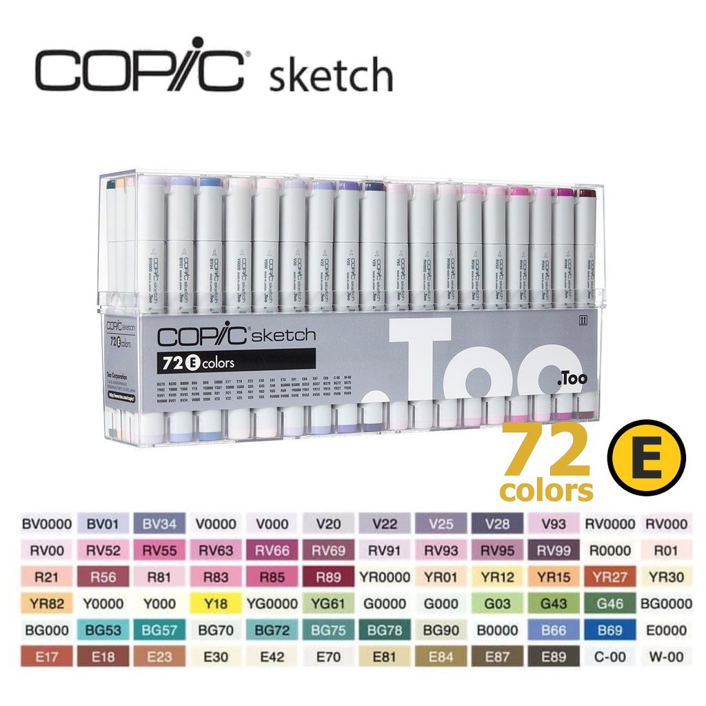 Jual COPIC Sketch Marker 72 Color SET E - CSM/72E | Shopee Indonesia