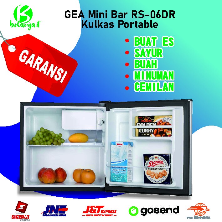 PENDINGIN KULKAS MINI PORTABLE TEMPAT PENYIMPANAN MAKANAN FREZER MURAH  GEA  Stainless Steel