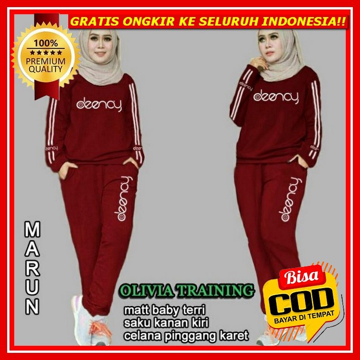 Baju Senam Wanita Muslim Terbaru Kekinian Setelan Baju Olahraga Muslimah Pakaian Zumba Hijab Gym Cew
