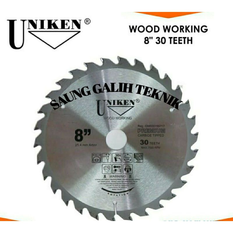 UNIKEN-TCT Saw Blade 8" (200mm) 30TR /Mata Gergaji Kayu/Mata Circle