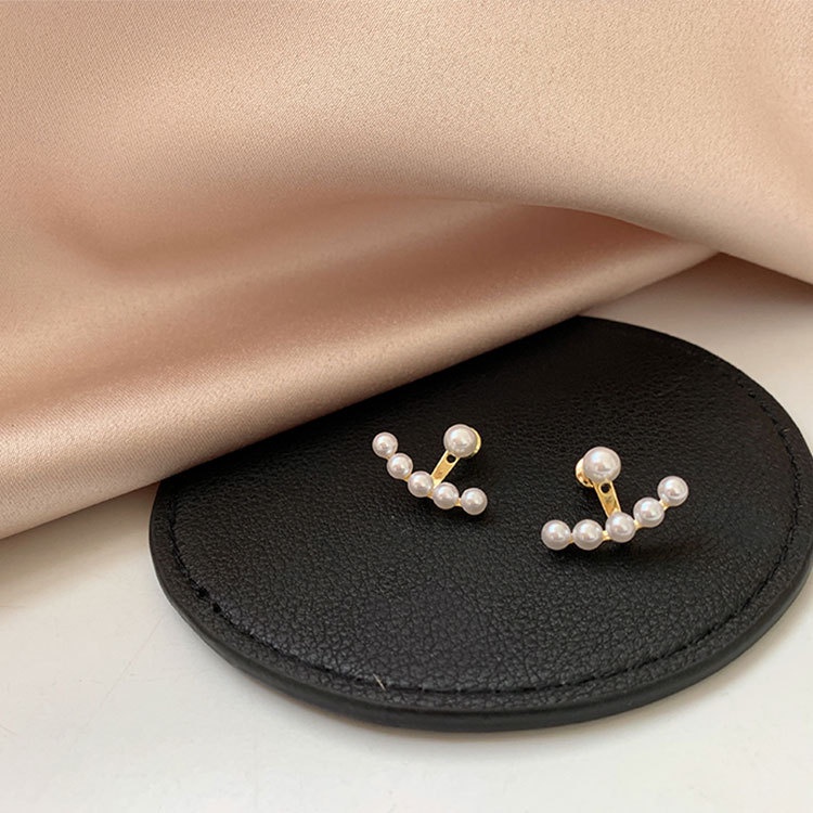 Sterling silver jarum mutiara anting-anting wanita temperamen Korea pribadi telinga studs 2020 baru