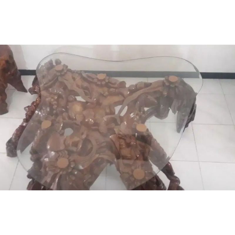 meja hias akar kayu jati