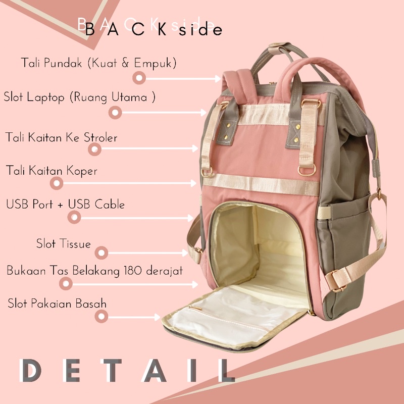 03.03 CRAZY SALE !! TAS DIAPER / TAS BAYI DOKOCLUB DIAPERBAG (LUXE SERIES)