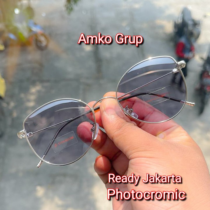 PROMO FREE BOX DAN LAP PHOTOCROMIC TERBARU 730 VINTAGE FRAME OPTIK WANITA PRIA ANTIRADIASI BLUERAY NEW