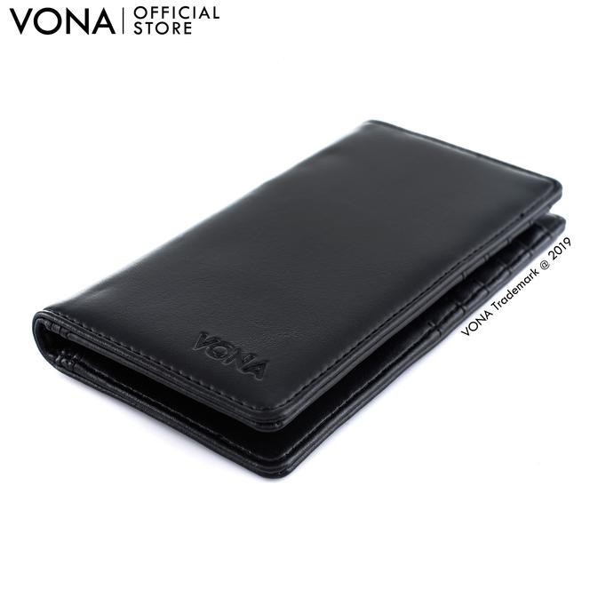 -SIAP KIRIM- VONA DOMPET PRIA PANJANG KULIT PU / DOMPET PRIA KEREN - HITAM - LASER - HITAM