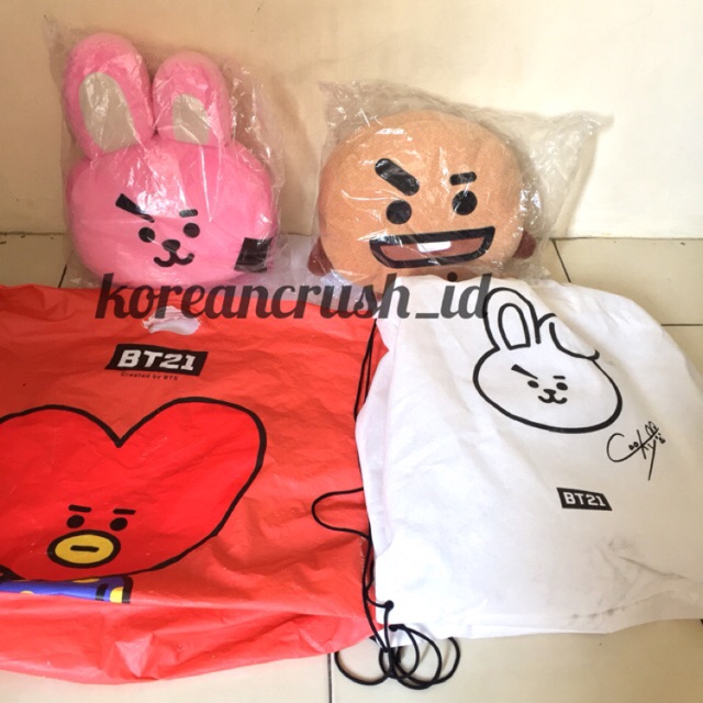 [READY STOCK] BTS - BT21 Official Face Cushion 30cm Shooky