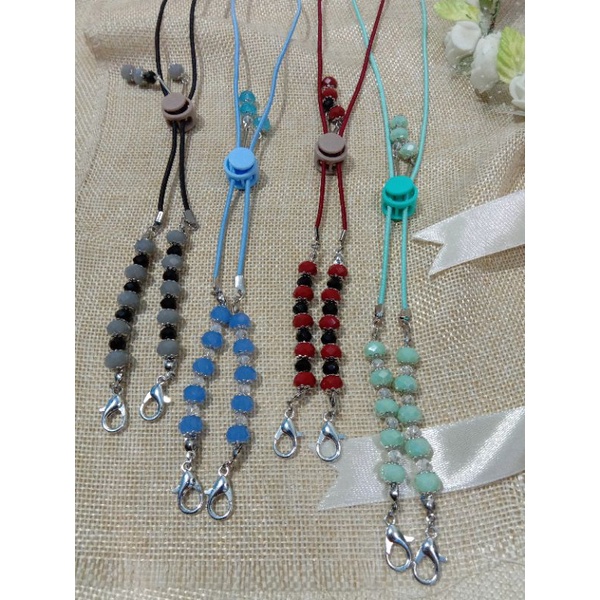 Konektor masker 2 in 1 | konektor hijab | manik ceko | strap masker 2 in 1 | konektor masker elastis