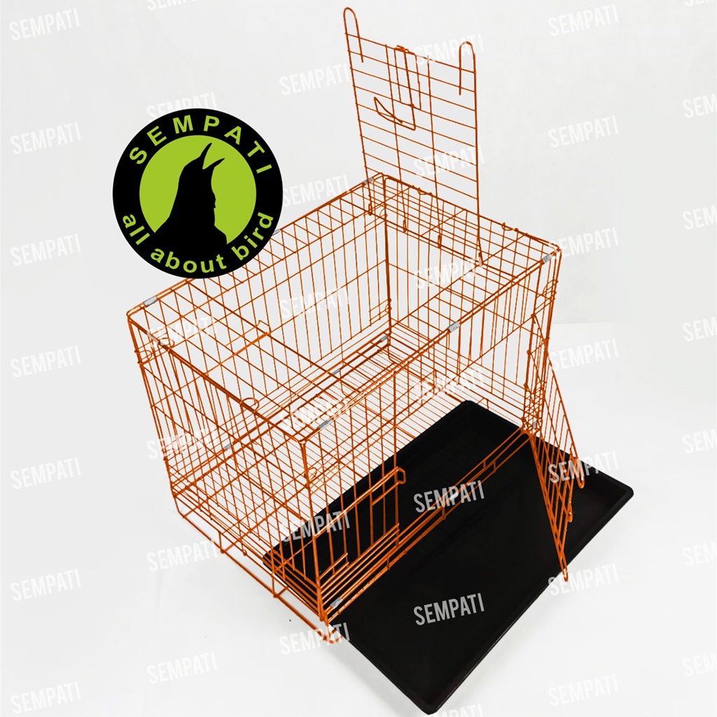 KANDANG KUCING BESI IMPORT LIPAT PET CARGO KANDANG HEWAN KANDANG KELINCI ANJING SANGKAR KUCING KDCAT-ORANGE