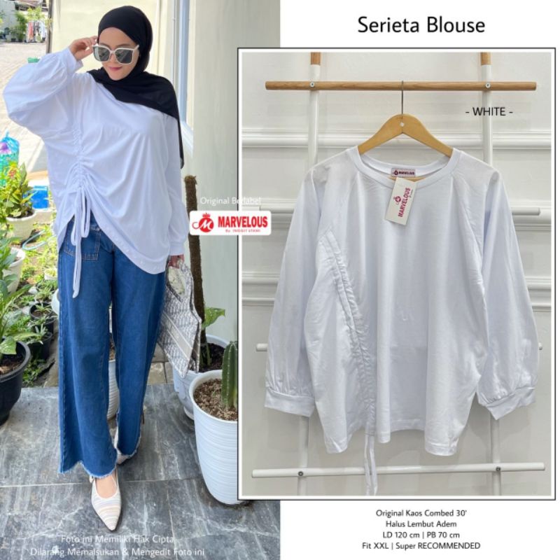 SERIETA BLOUSE BY MARVELOUS (BLOUSE MUSLIMAH) Blouse wanita rekomended