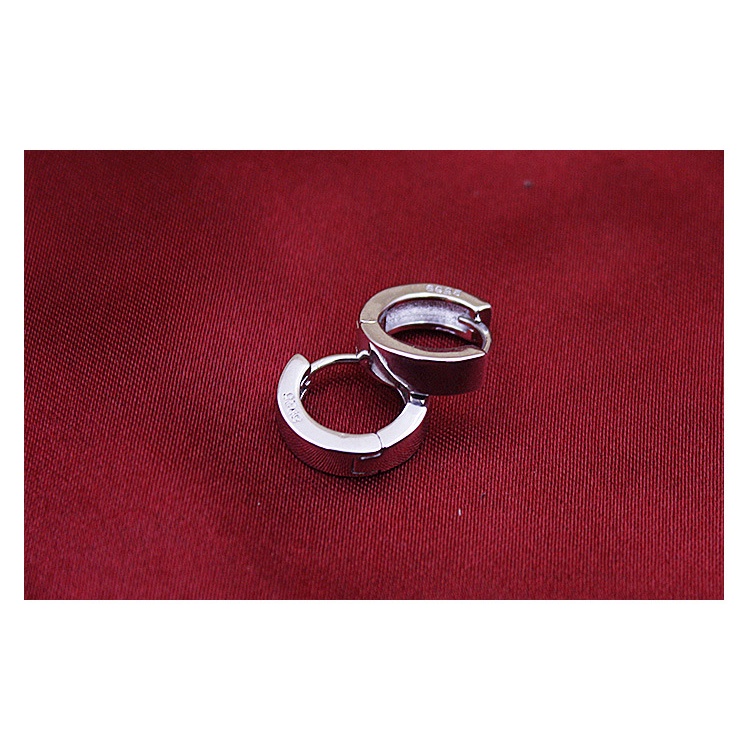 Anting Perak 925 Wanita Glossy ear gesper Perhiasan Fashion/Subang Telinga anting perempuan