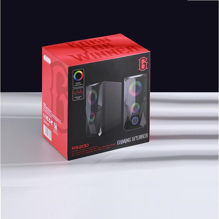 E-Sports Gaming Speaker Robot RS200 3.5mm AUX with 2 Channel Stereo and RGB Flow Lighting Effect