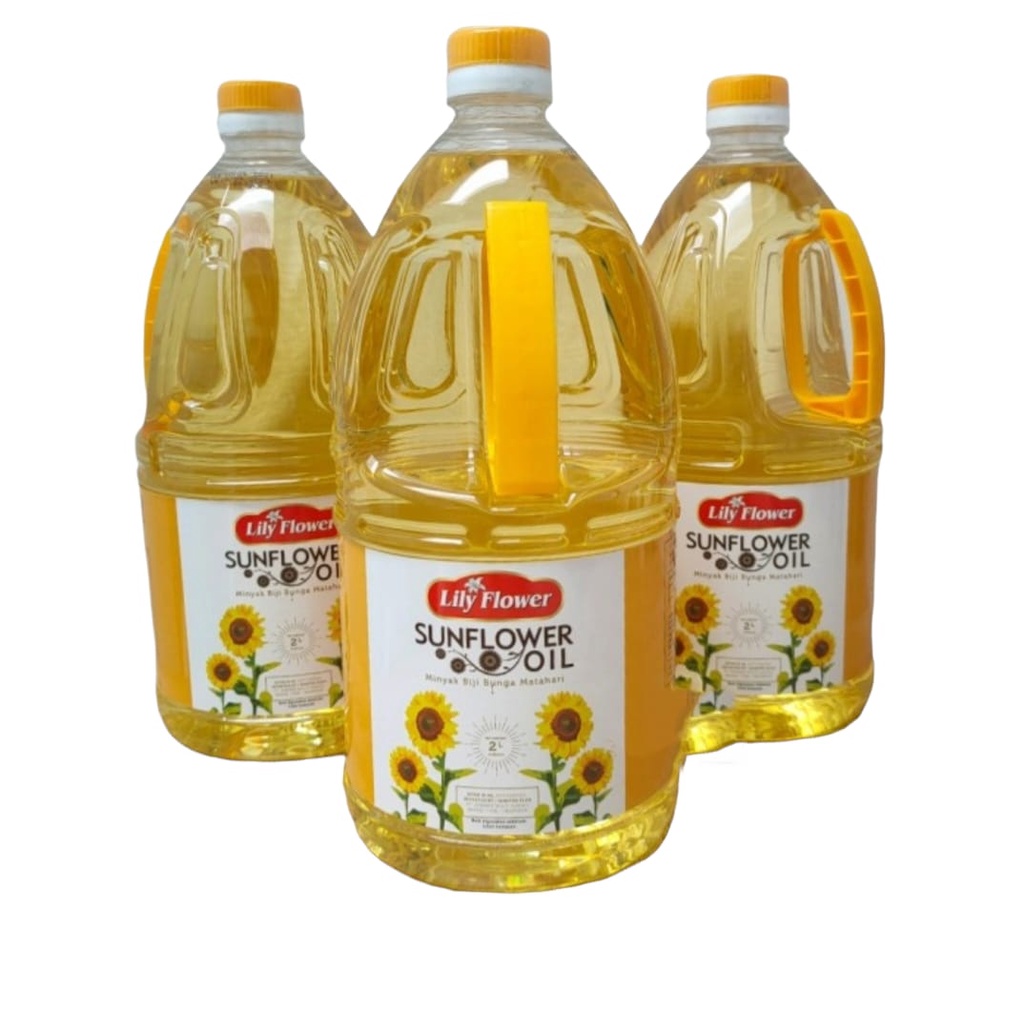 Lily Flower Minyak Sunflower Oil 2L/Sun Flower Biji Bunga Matahari 2L