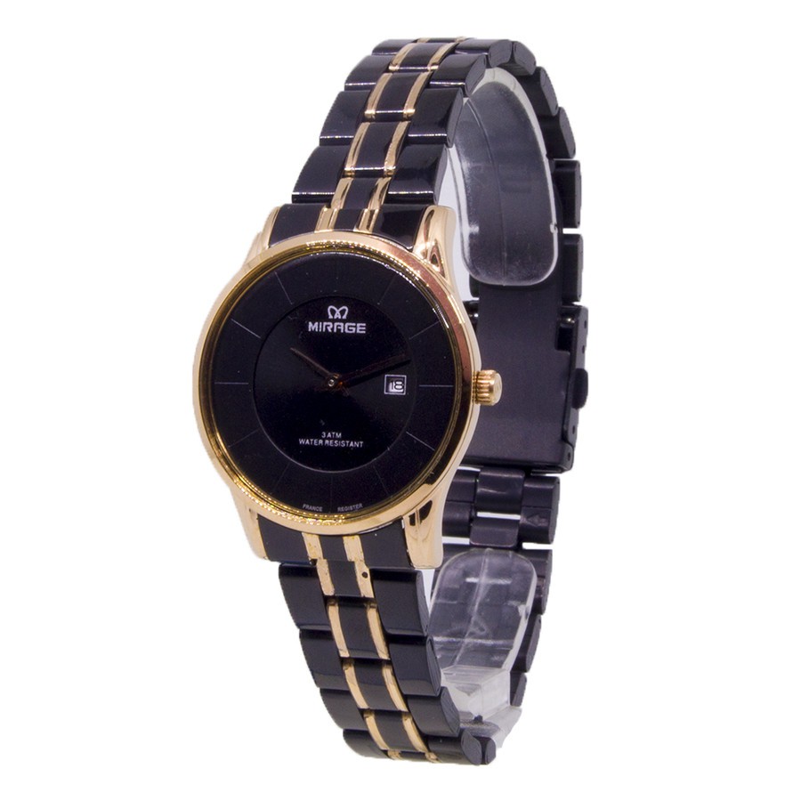 Jam Tangan Wanita Mirage Original 8670 Hitam Rosegold Bergaransi Water Resistant 3 ATM