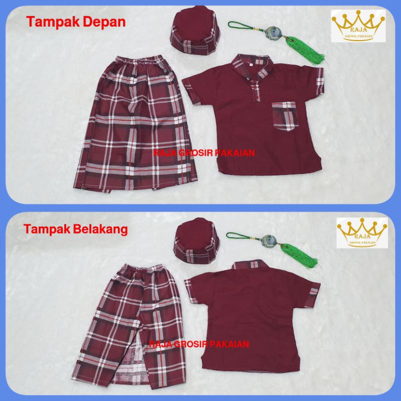 Baju Koko Sarkoci Anak 1-9 Thn (Setelan Baju Koko.Sarung,Koko,Peci) Termurah Tangan Pertama