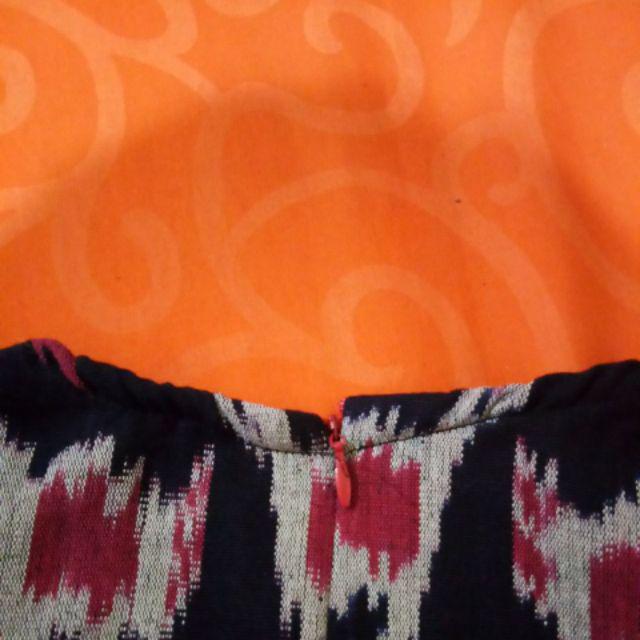 Baju Couple Kemeja Dan Dress Tenun Blangket Ayam Hitam Ahm1800