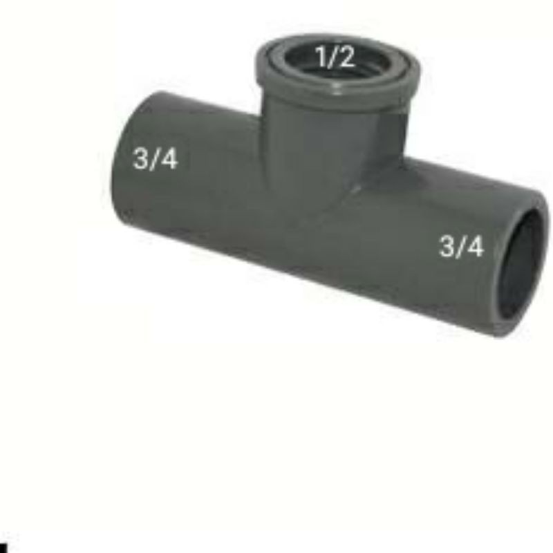 Reducing Faucet Tee / Over Tee Drat Dalam 1/2 X 3/4 Merk Trilliun