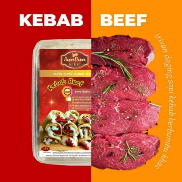 

KEBAB BEEF - SUPER DUPER KEBAB - HOME MADE KEBAB & 100% HALAL (GOSEND ONLY ‼️)