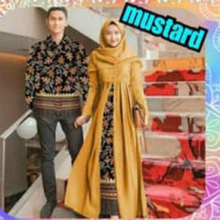 Baju Couple Batik Brokat Gamis Dan Kemeja Pria Wanita Model Terbaru Lebaran 2021 Copel Kopel Brukat Shopee Indonesia
