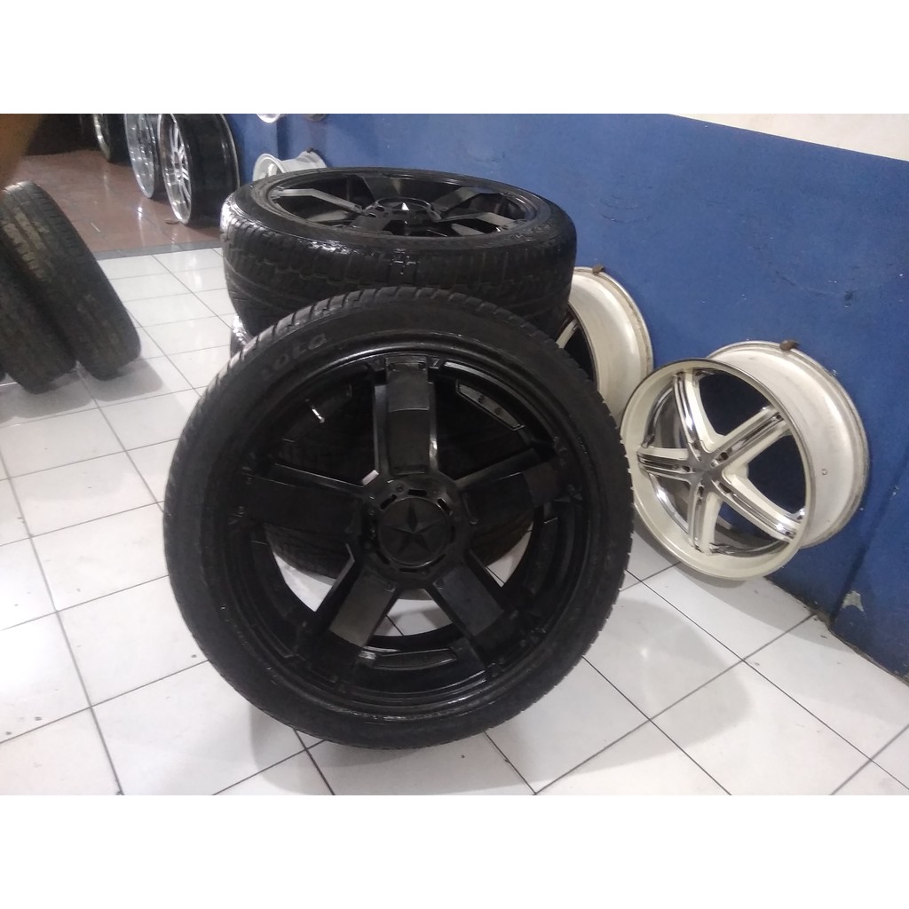 velg mobil racing rocstar ring 22x9 pcd 6x139 seken murah cocok untuk pajero