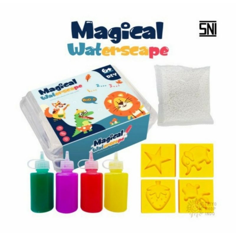 Mainan anak megical waterscape DIY endukasi jelly kreatif warna 9 pcs