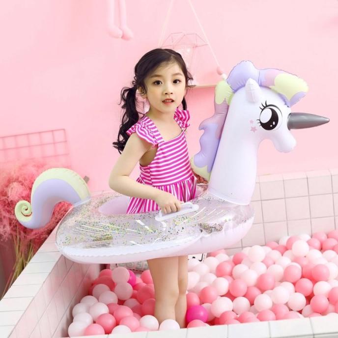 PELAMPUNG UNICORN ban renang duduk glitter anak kids swim safety