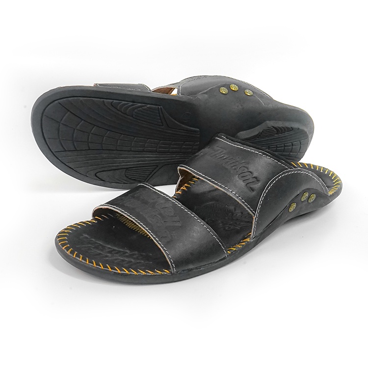 Sandal Kulit Pria Asli Model Selop Harley Davidson B2 Hitam Virale Official