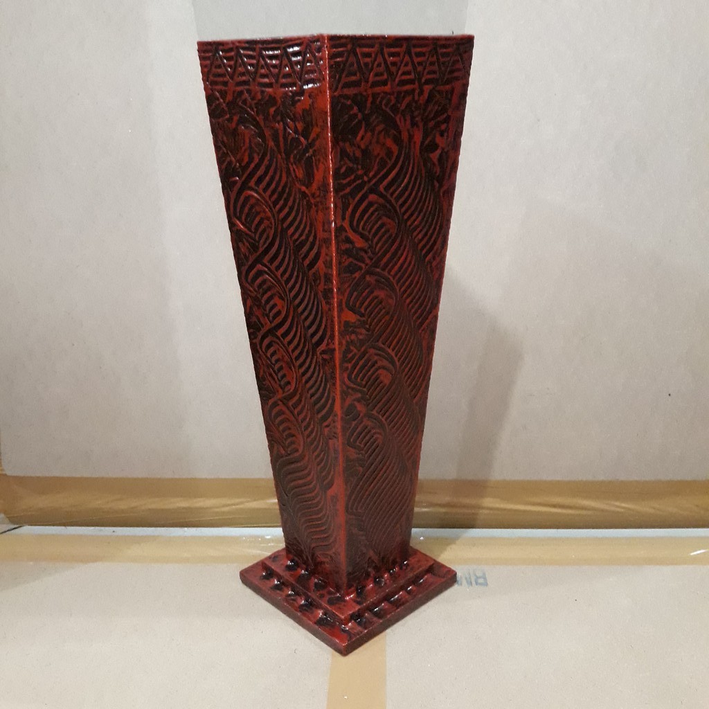Vas Bunga Pot Kayu Batik Pot Minimalis