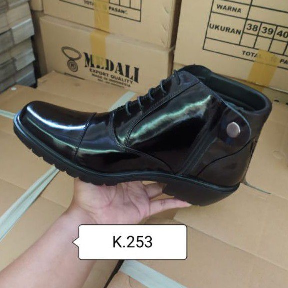 Sepatu Kulit PDH Pria boots Polri TNI security guard PNS sepatu kerja formal tampil lebih keren