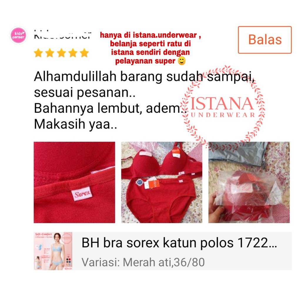 Bh wanita / Bra sorex tanpa kawat / bh sorex 17227