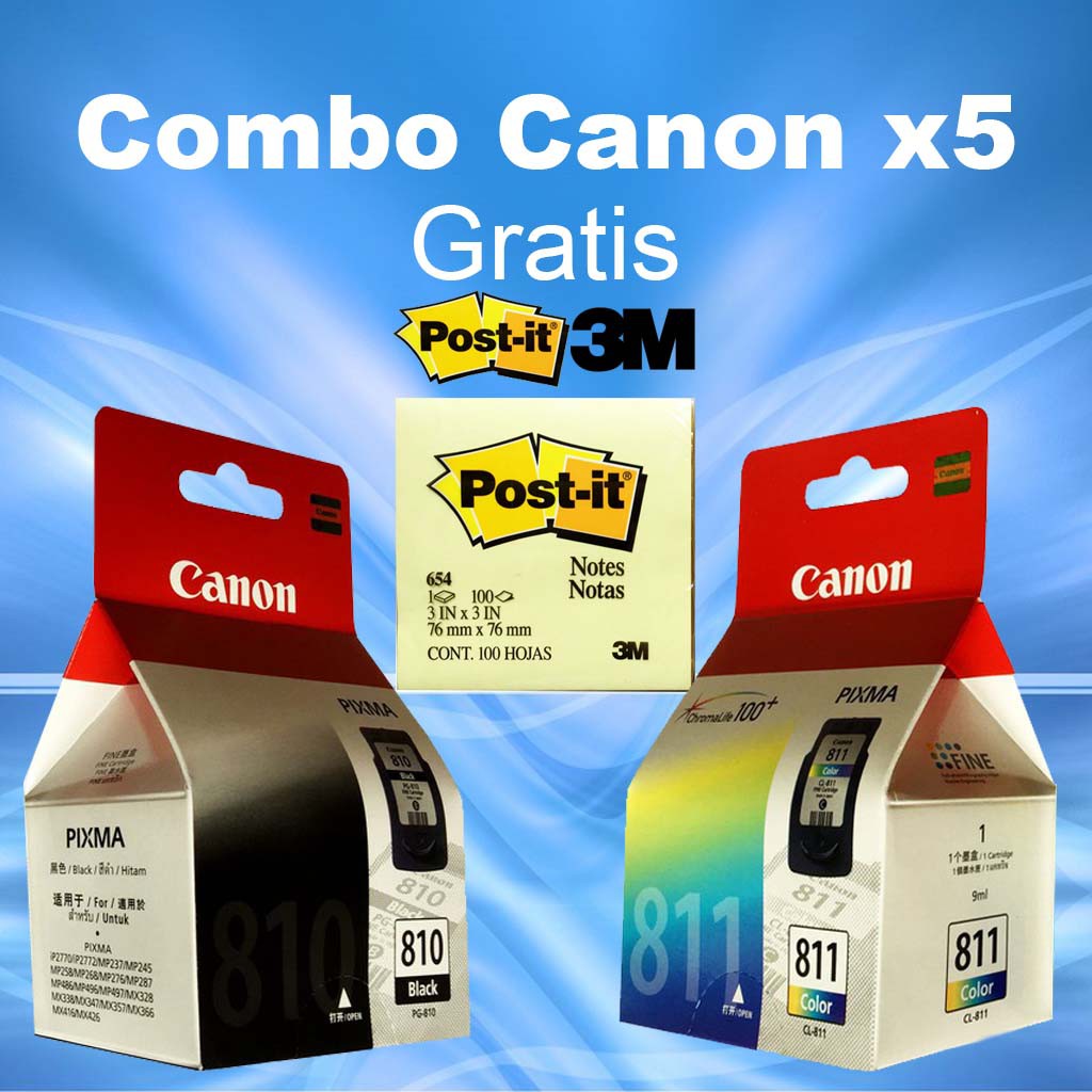 Paket Canon ⑸ Catridge Original PG 810 Black &amp; CL 811 Color Catridge Ori No Sticker